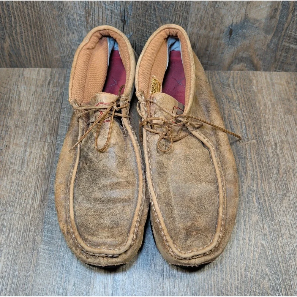 Twisted X Men's Chukka Driving Moc Brown Lace Up Shoes MDM0003 Size 10.5 Wide